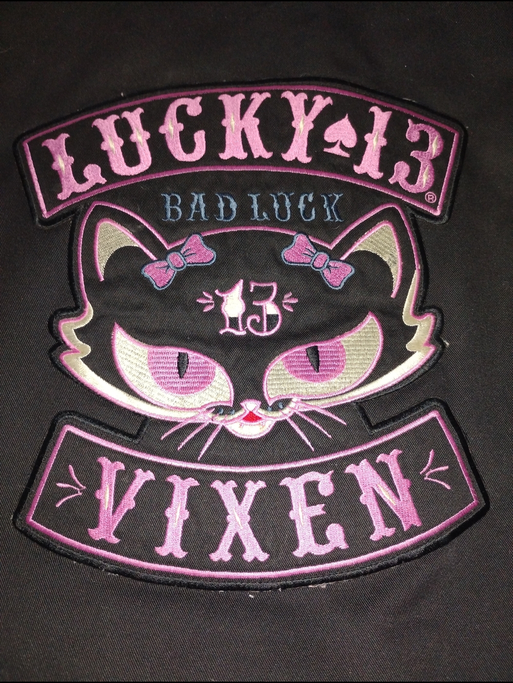 Lucky 13 Size XL Rare Vixen Bad Luck Cat Biker Jacket